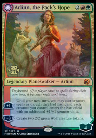 Arlinn, the Pack's Hope // Arlinn, the Moon's Fury (211s) Foil - Innistrad: Midnight Hunt Promos