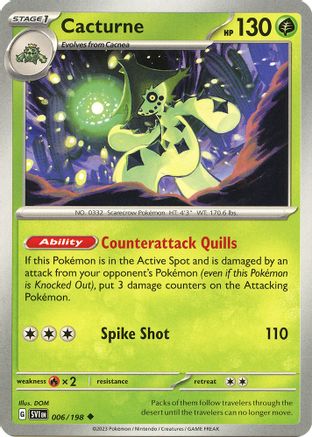 Cacturne (6) Reverse Holofoil - Scarlet & Violet
