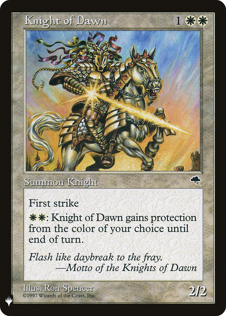 Knight of Dawn (Retro) (TMP-26) - The List