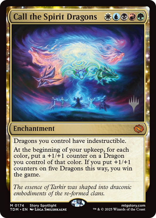 Call the Spirit Dragons (Promo Pack) (174) Foil - Tarkir: Dragonstorm