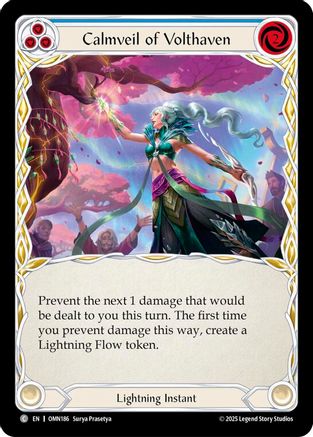 Calmveil Of Volthaven (Blue) (OMN186) Rainbow Foil - Omens of the Third Age