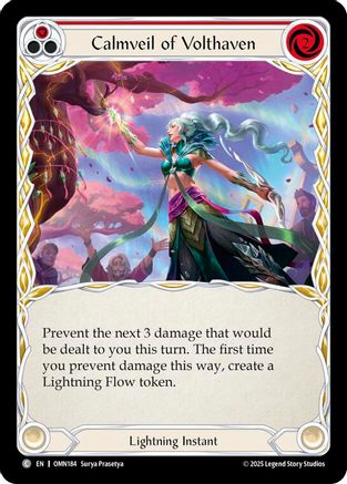 Calmveil Of Volthaven (Red) (OMN184) Rainbow Foil - Omens of the Third Age