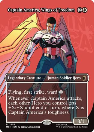 Captain America, Wings of Freedom (Borderless Logo) (353) - Marvel Super Heroes