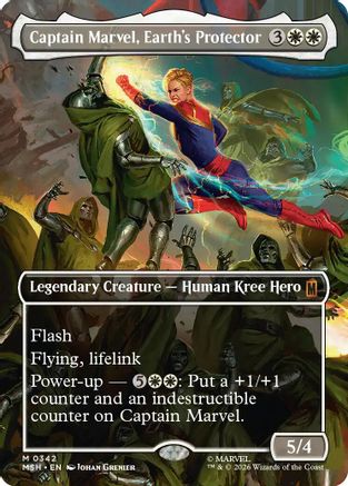 Captain Marvel, Earth's Protector (Borderless) (342) - Marvel Super Heroes