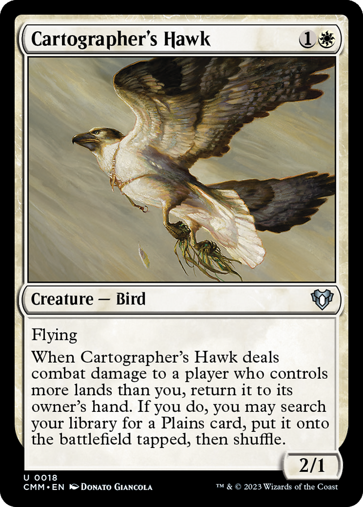 Cartographer's Hawk (018) Foil - Commander Masters