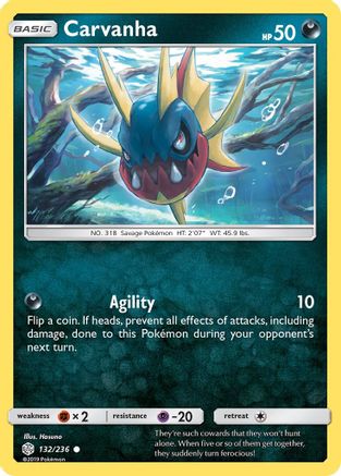 Carvanha (132) Reverse Holofoil - Cosmic Eclipse
