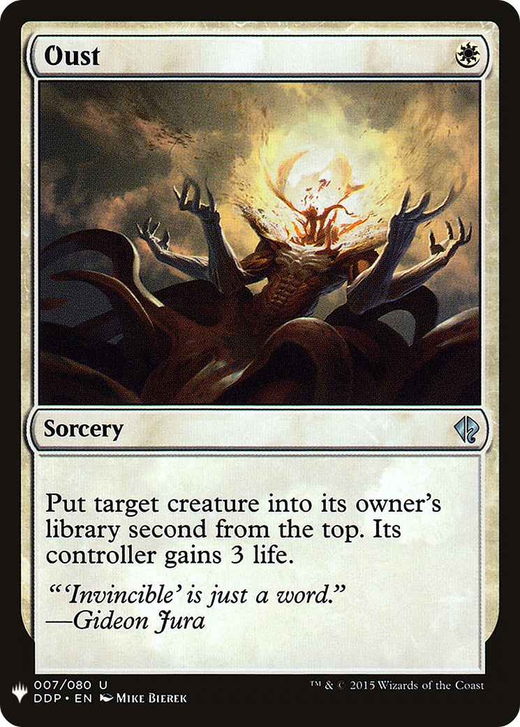 Oust (DDP-7) - The List