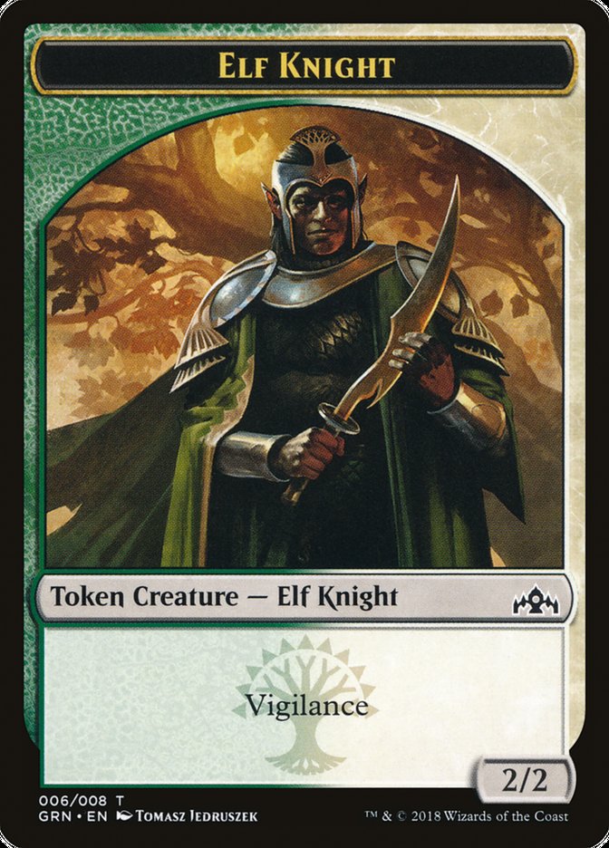 Saproling // Elf Knight Double-Sided Token [Guilds of Ravnica Guild Kit Tokens] | Silver Goblin