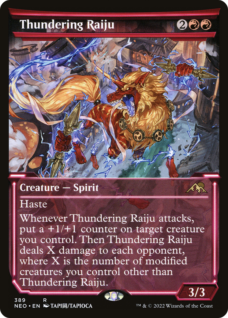 Thundering Raiju (Showcase) (389) Foil - Kamigawa: Neon Dynasty