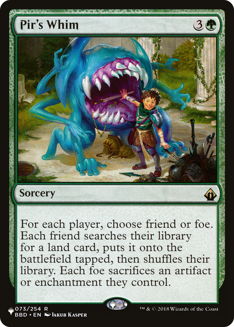 Pir's Whim (BBD-73) - The List