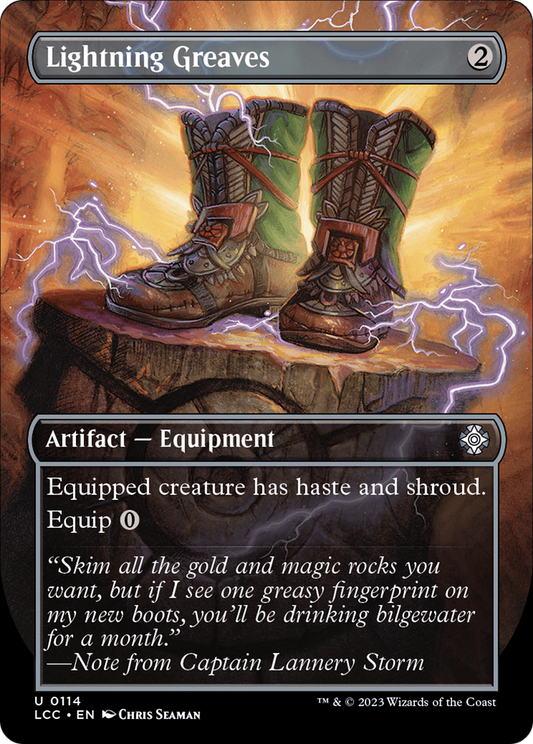Lightning Greaves (Borderless) [The Lost Caverns of Ixalan Commander] Foil