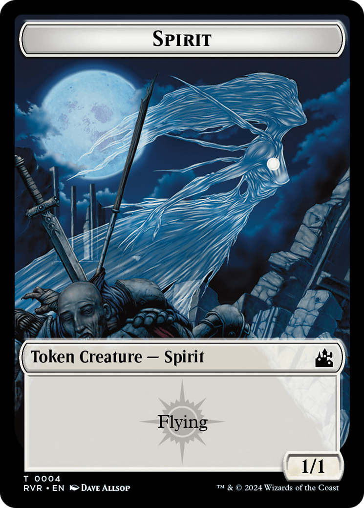 Elf Knight // Spirit (0004) Double-Sided Token [Ravnica Remastered Tokens] | Silver Goblin