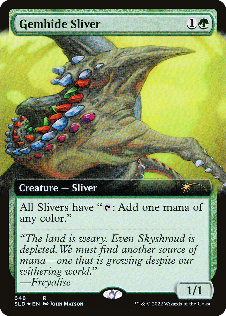 Gemhide Sliver (Extended Art) (648) Foil - Secret Lair Drop