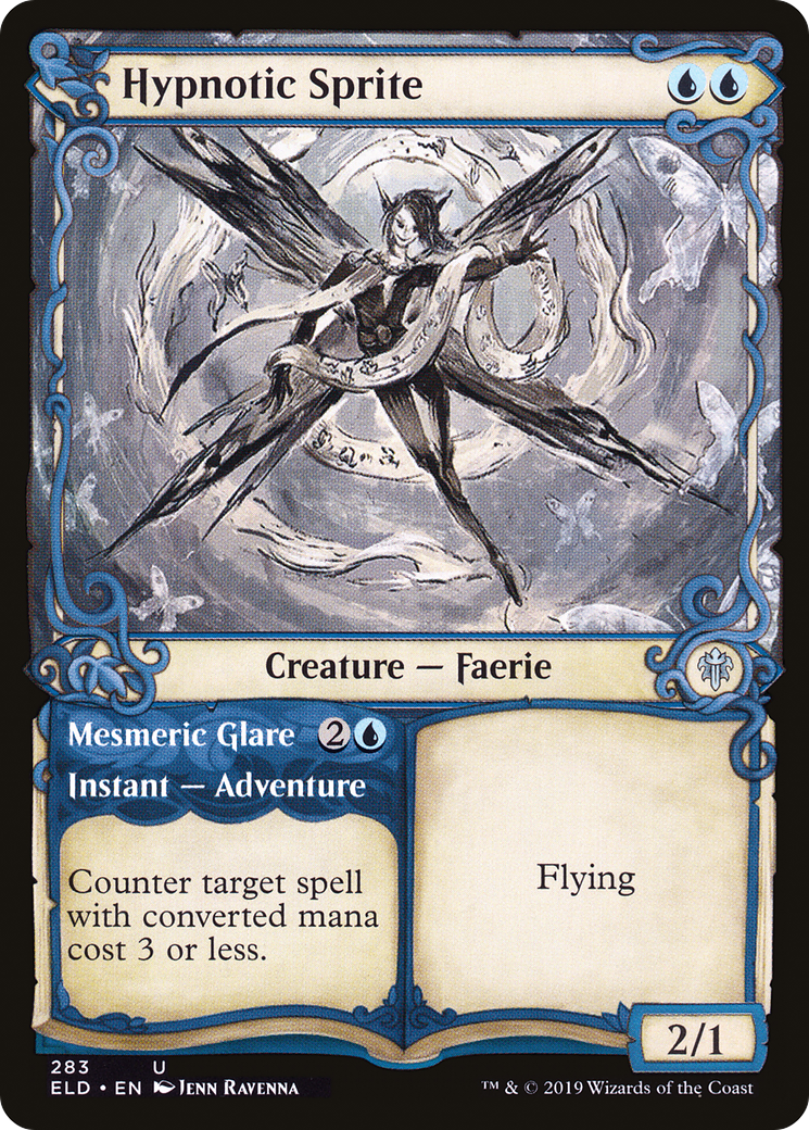 Hypnotic Sprite // Mesmeric Glare (Showcase) (283) Foil - Throne of Eldraine