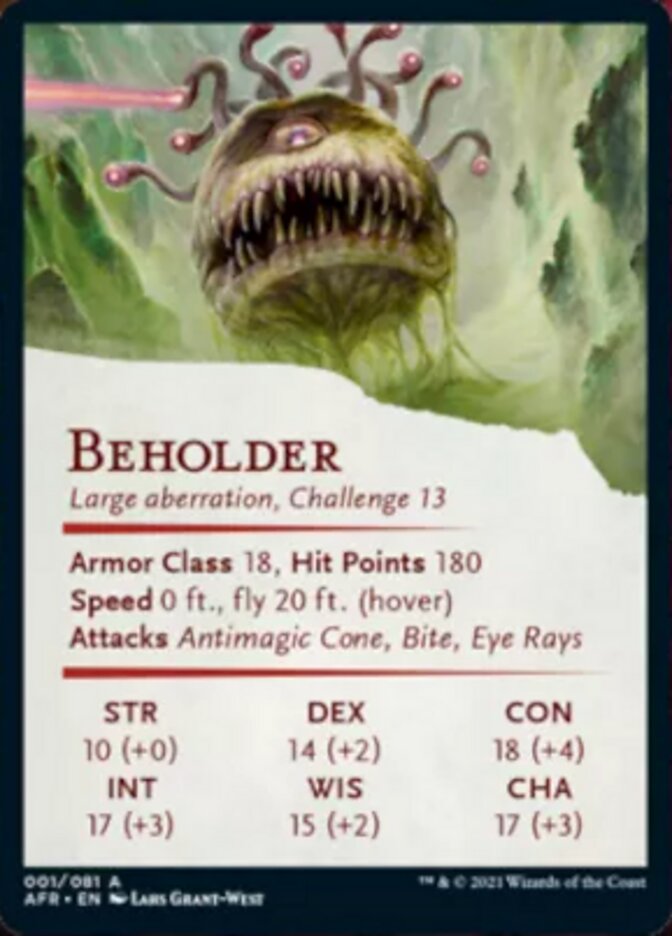 Beholder Art Card [Dungeons & Dragons: Adventures in the Forgotten Realms Art Series] | Silver Goblin