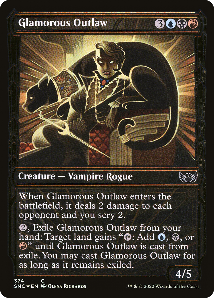 Glamorous Outlaw (Gilded Foil) (374) Foil - Streets of New Capenna