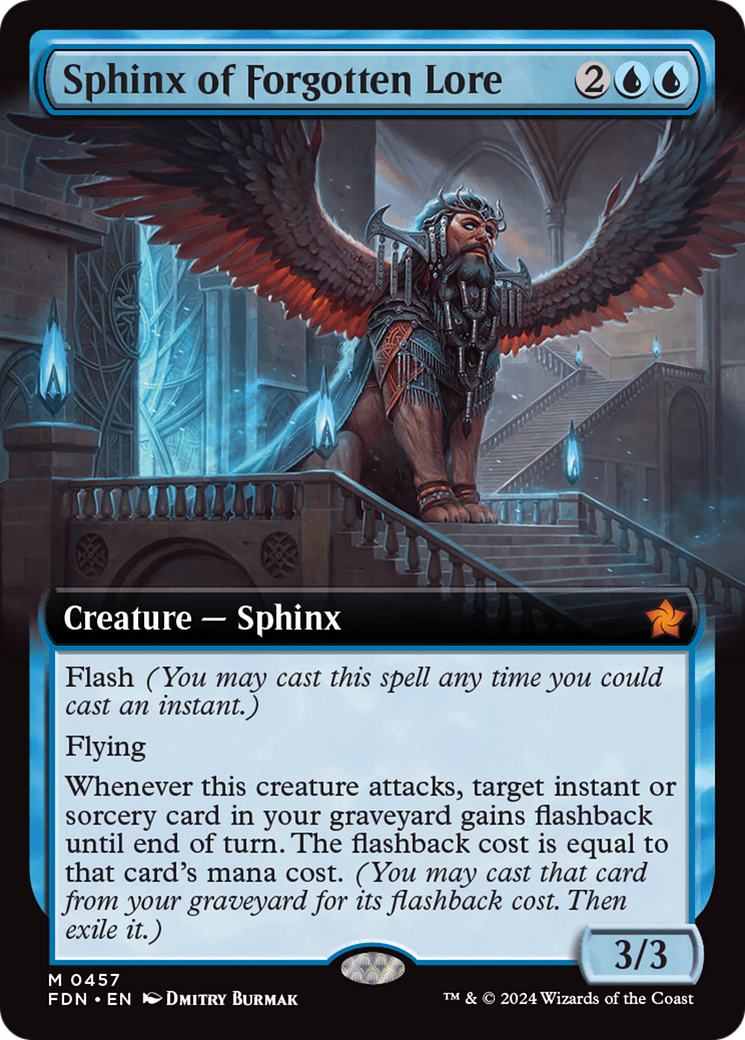 Sphinx of Forgotten Lore (Extended Art) [Foundations] | Silver Goblin