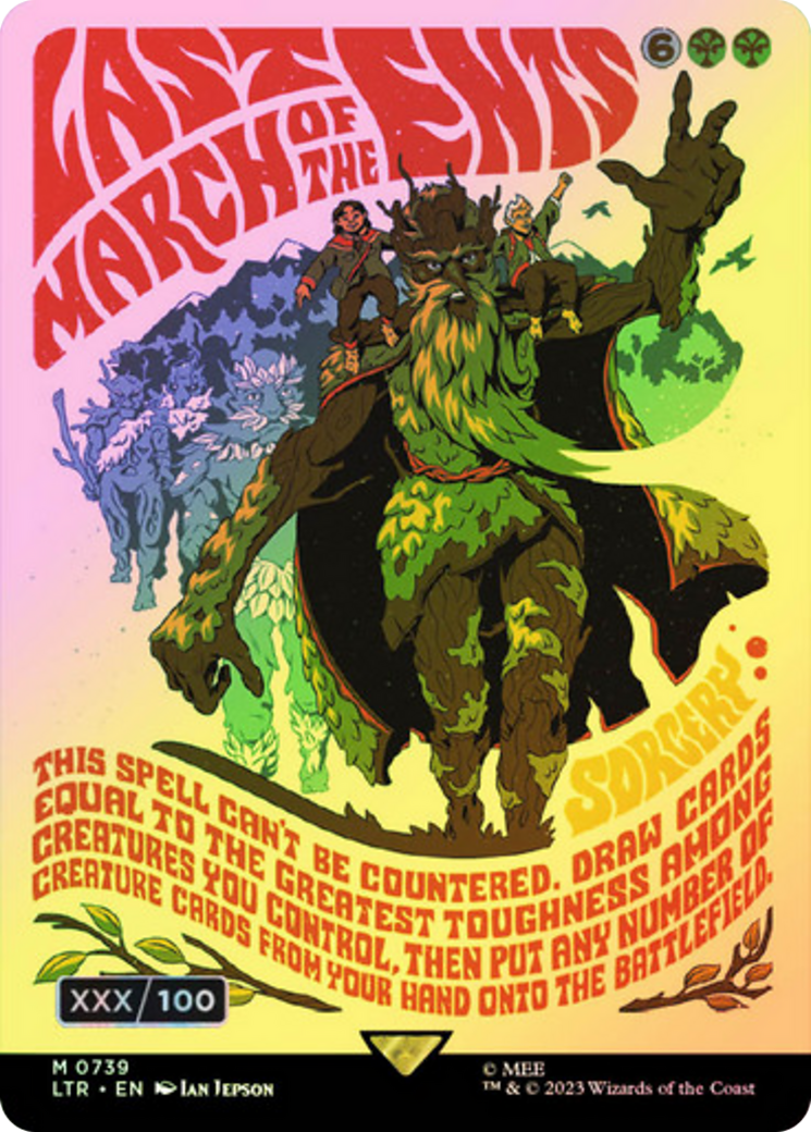 Last March of the Ents (Borderless Poster) (Serial Numbered) (739) Foil - The Lord of the Rings: Tales of Middle-earth