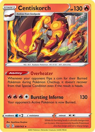 Centiskorch (30) Reverse Holofoil - Battle Styles