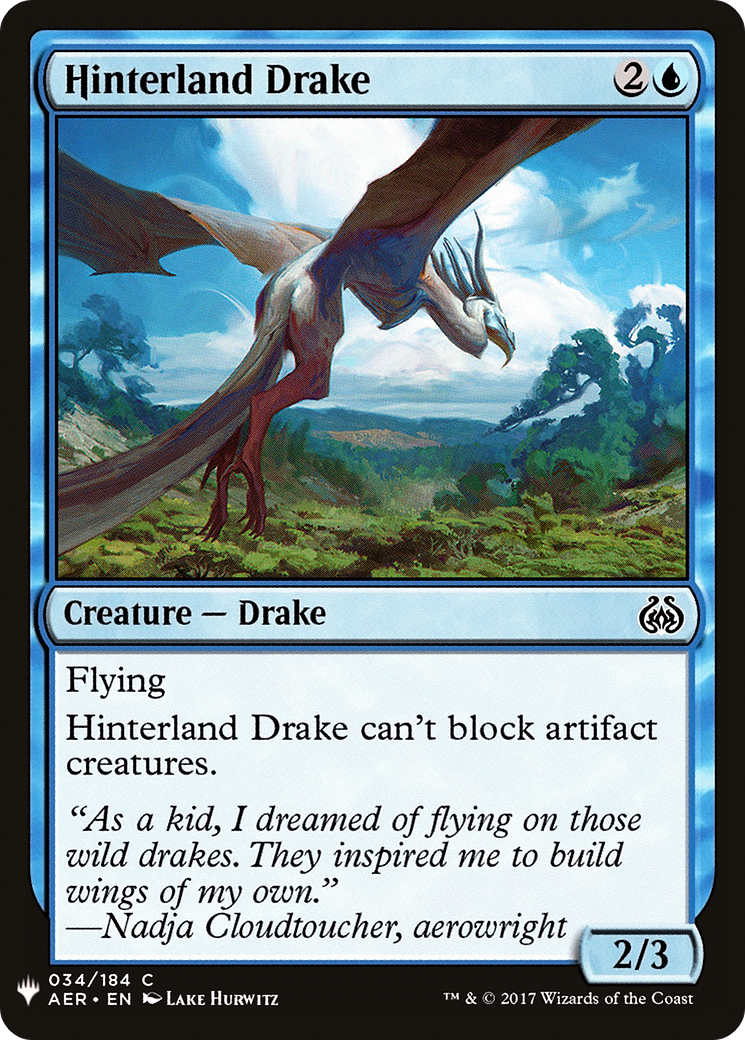 Hinterland Drake (AER-34) - The List