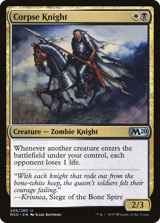Corpse Knight (2/3 Misprint) (206) - Core Set 2020