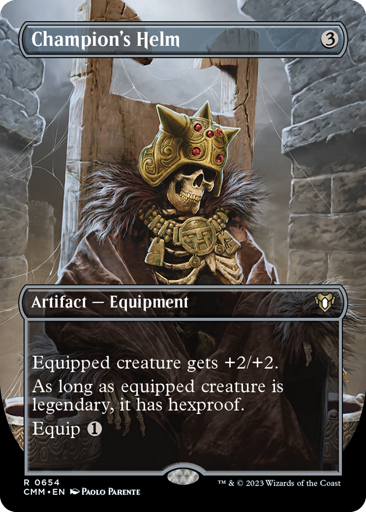 Champion's Helm (Borderless) (654) - Commander Masters
