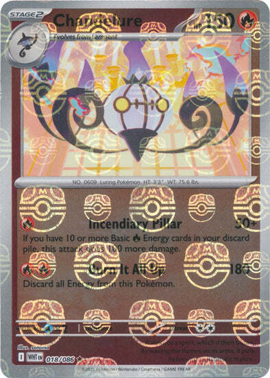 Chandelure (Master Ball Pattern) (18) Reverse Holofoil - White Flare