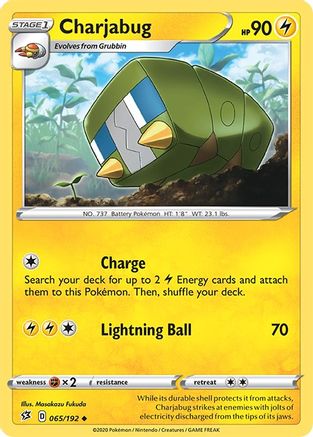 Charjabug (65) Reverse Holofoil - Rebel Clash