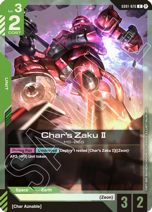 Char's Zaku II (GD01-026) Holofoil - Edition Beta