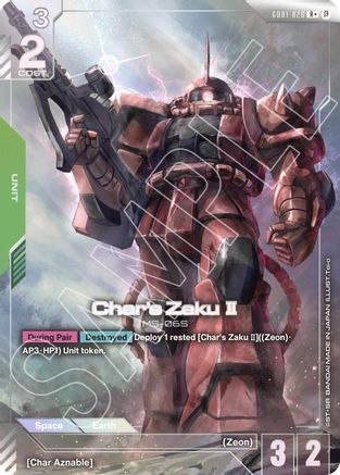 Char's Zaku II (R+) (GD01-026) Holofoil - Edition Beta