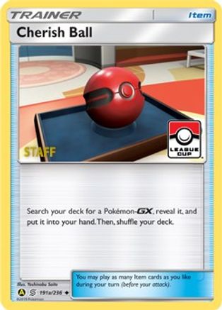 Cherish Ball (League Cup) [Staff] (191a) Reverse Holofoil - League & Championship Cards