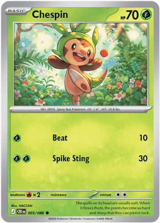 Chespin (5) Reverse Holofoil - Chaos Rising