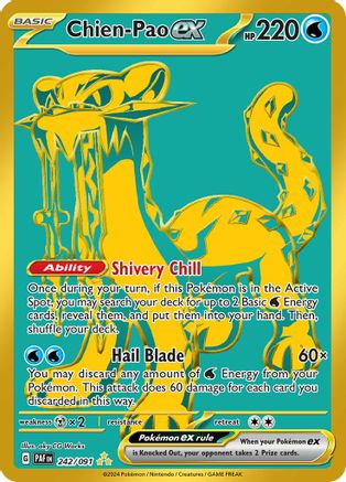 Chien-Pao ex (Gold) (242) Holofoil - Paldean Fates