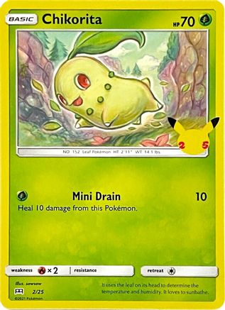 Chikorita (2) Holofoil - McDonalds 25th Anniversary Promos