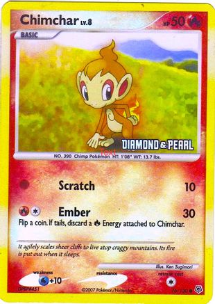 Chimchar (Diamond & Pearl) (76) Reverse Holofoil - Burger King Promos