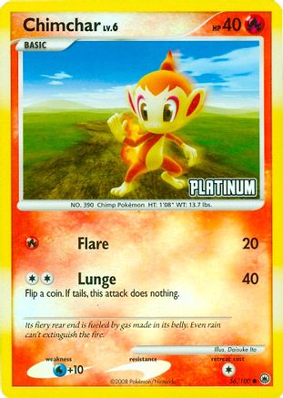 Chimchar (Platinum) (56) Reverse Holofoil - Burger King Promos