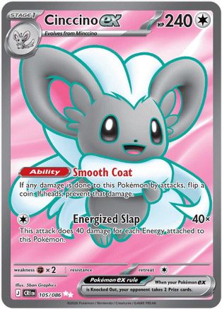 Cinccino ex (Full Art) (105) Holofoil - Chaos Rising