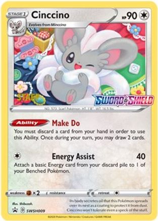 Cinccino (Prerelease) [Staff] (SWSH009) Holofoil - Black Star Promos