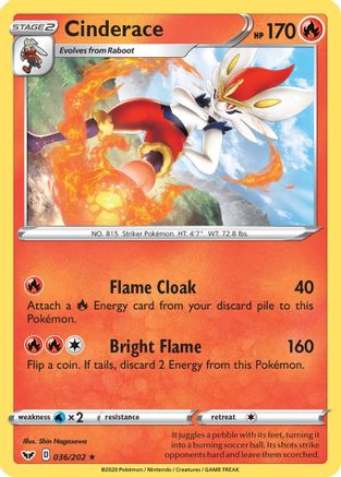 Cinderace (36) Reverse Holofoil - Sword & Shield