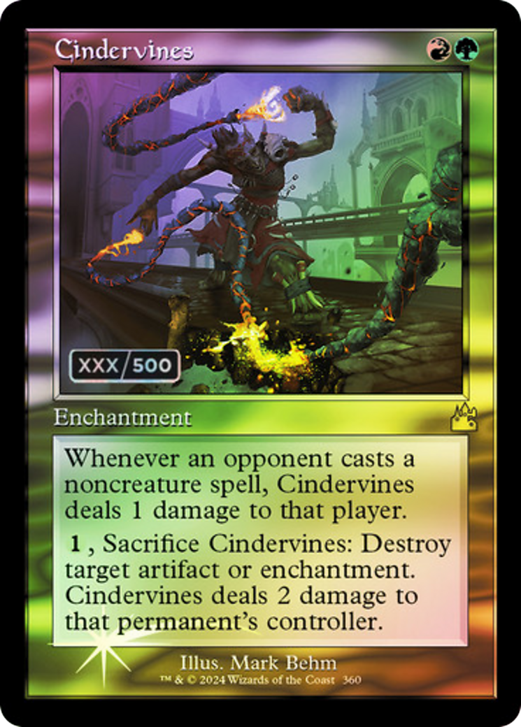 Cindervines (Retro) (Serial Numbered) (360) Foil - Ravnica Remastered