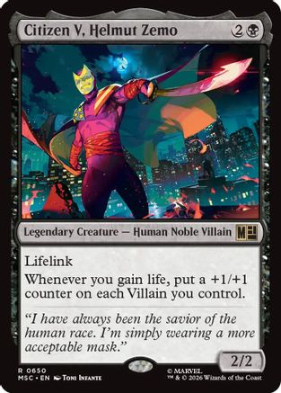 Citizen V, Helmut Zemo (650) - Commander: Marvel Super Heroes