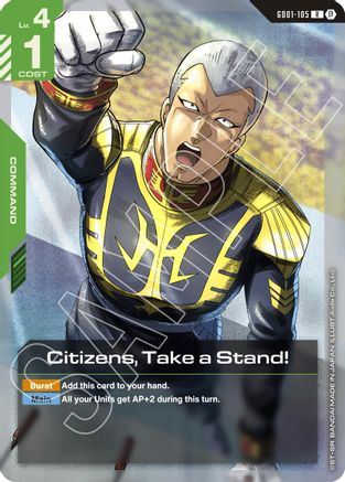 Citizens, Take a Stand! (GD01-105) Holofoil - Edition Beta