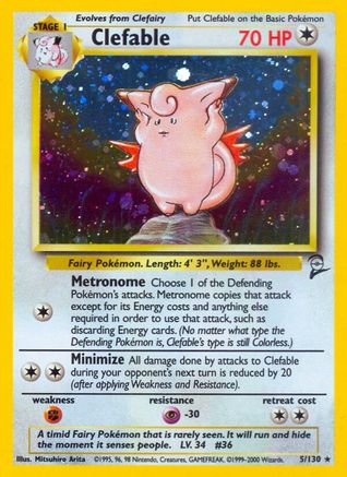 Clefable (5) Holofoil - Base Set 2