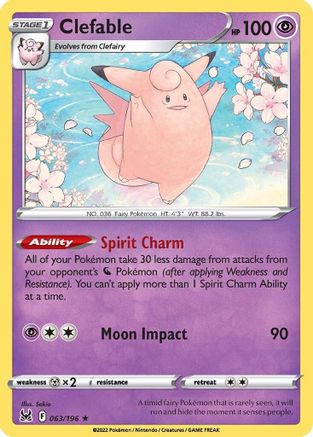 Clefable (63) Reverse Holofoil - Lost Origin