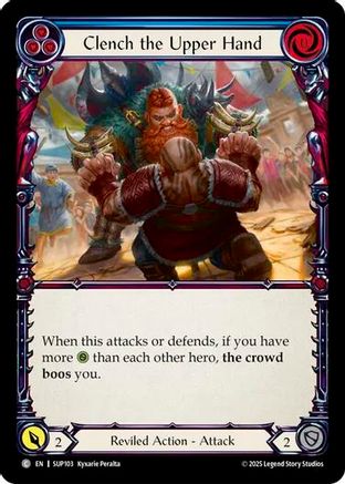 Clench the Upper Hand (Blue) (SUP103) Rainbow Foil - Super Slam