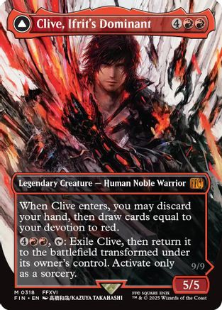 Clive, Ifrit's Dominant // Ifrit, Warden of Inferno (Borderless) (318) - FINAL FANTASY