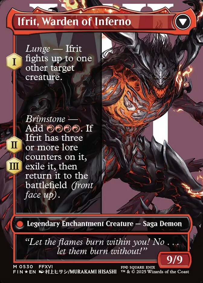 Clive, Ifrit's Dominant // Ifrit, Warden of Inferno (Borderless) (530) Surge Foil - FINAL FANTASY