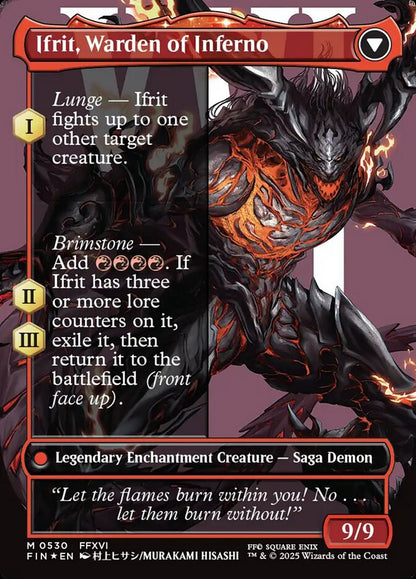 Clive, Ifrit's Dominant // Ifrit, Warden of Inferno (Borderless) (530) Surge Foil - FINAL FANTASY