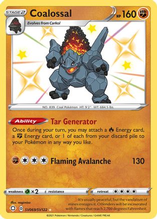 Coalossal (SV069) (Shiny Vault) Holofoil - Shining Fates