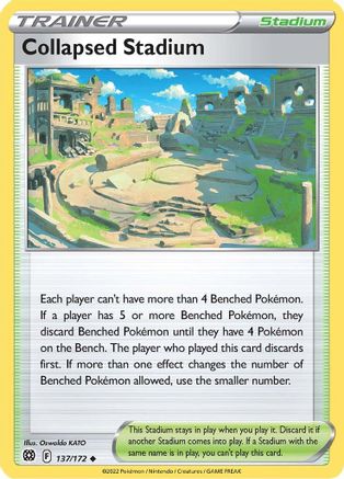 Collapsed Stadium (137) Reverse Holofoil - Brilliant Stars